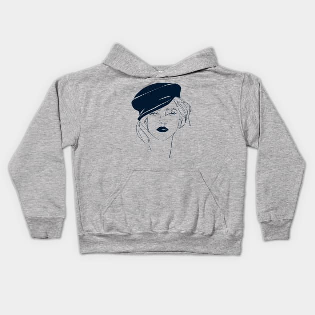 French girl Kids Hoodie by Printable Muse